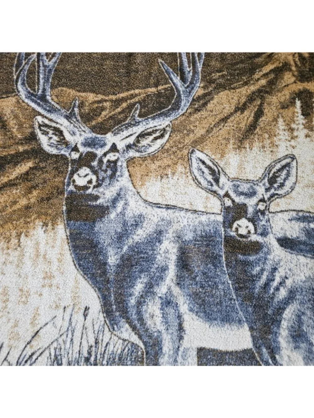 Vintage Biederlack Reversible Deer Buck Doe Southwestern Blanket 52” By 75”